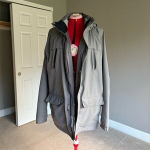 Unisex Gray Hooded (Rain) Jacket